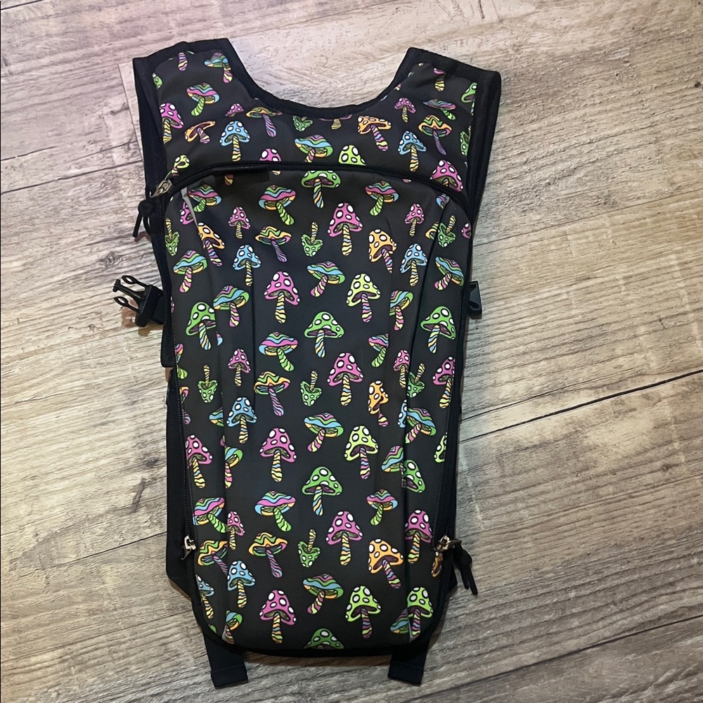 Colorful Mushroom Print Hydration Backpack